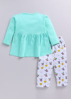 Mars Infiniti Baby Girls Casual Dress Pant (Mint Green, White)