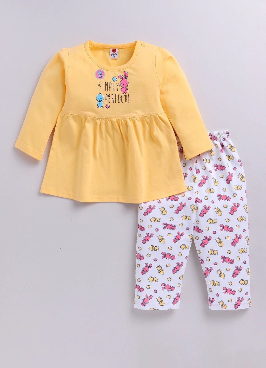 Mars Infiniti Baby Girls Casual Dress Pant (Yellow, White)