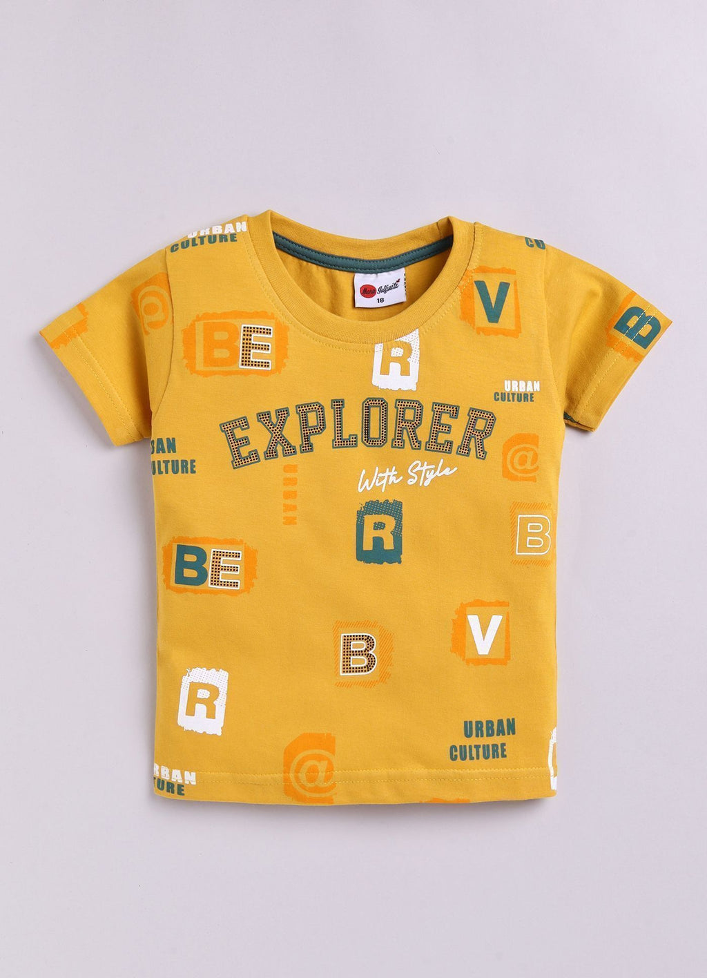 Mars Infiniti Boys Casual T-shirt Shorts (Mustard)