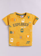 Mars Infiniti Boys Casual T-shirt Shorts (Mustard)