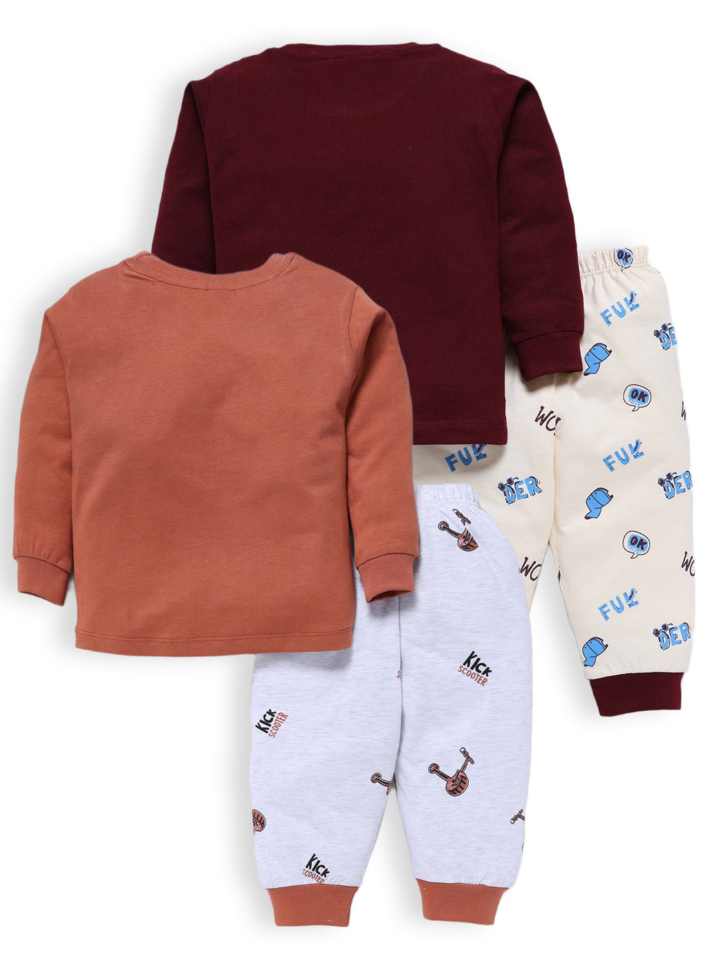 Mars Infiniti Boys Casual T-shirt Track Pants (purple, brown)