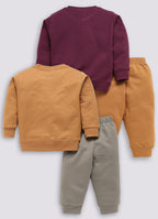 Mars Infiniti Boys & Girls Casual Sweatshirt Track Pants (Brown, Purple)