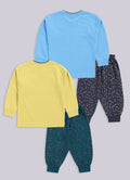 Mars Infiniti Boys Casual T-shirt Track Pants (Blue, Yellow)