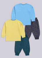Mars Infiniti Boys Casual T-shirt Track Pants (Blue, Yellow)