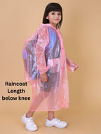 Mars Infiniti PVC Plastic Solid Color Girls Raincoat (Pink)