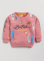 Mars Infiniti Full Sleeve Printed Baby Boys & Baby Girls Sweatshirt (Wine)
