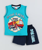 Mars Infiniti Boys & Girls Casual T-shirt Shorts (Blue)