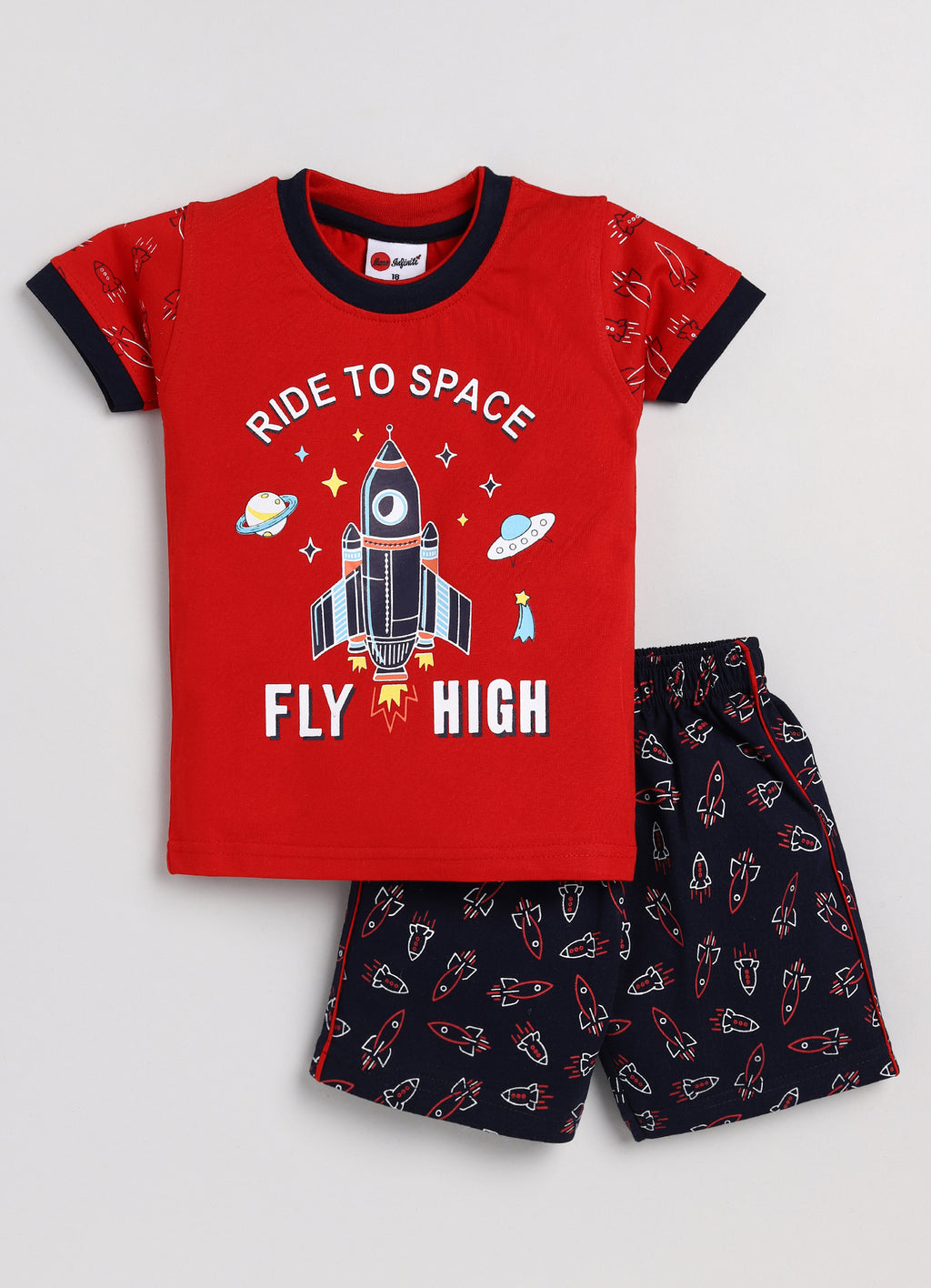 Mars Infiniti Boys Pure Cotton Half Sleeve T-shirt & Shorts Set