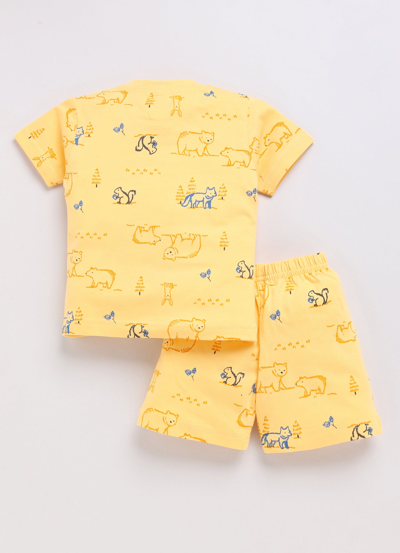 Mars Infiniti Baby Boys Pure Cotton Half Sleeve shoulder buttoned T-shirt & Shorts Set