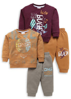 Mars Infiniti Boys & Girls Casual Sweatshirt Track Pants (Brown, Purple)