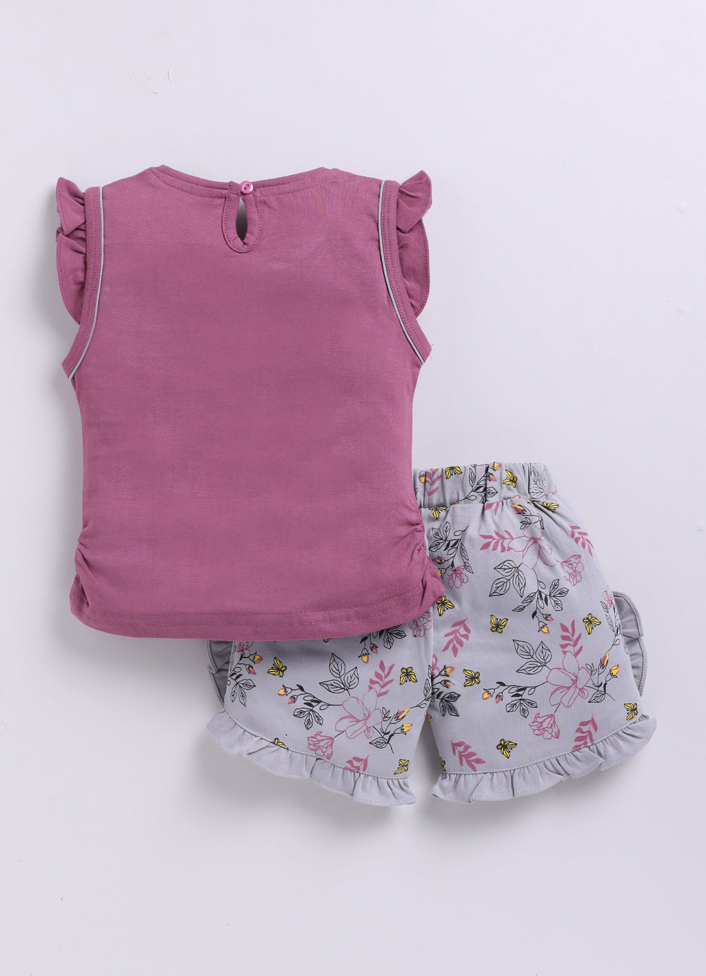 Mars Infiniti Baby Girls Casual Top Shorts (wine, Grey)
