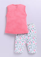 Mars Infiniti Baby Girls Casual Top Capri (Deep Pink, white)