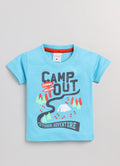 Mars Infiniti Blue Color Stylish Half T Shirt - Mustard