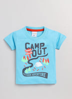 Mars Infiniti Blue Color Stylish Half T Shirt - Mustard