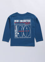 Mars Infiniti Boys Printed Pure Cotton Regular T Shirt (Dark Blue, Pack of 1)