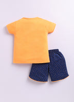 Mars Infiniti Baby Girls Casual Top Shorts (orange, deep blue)