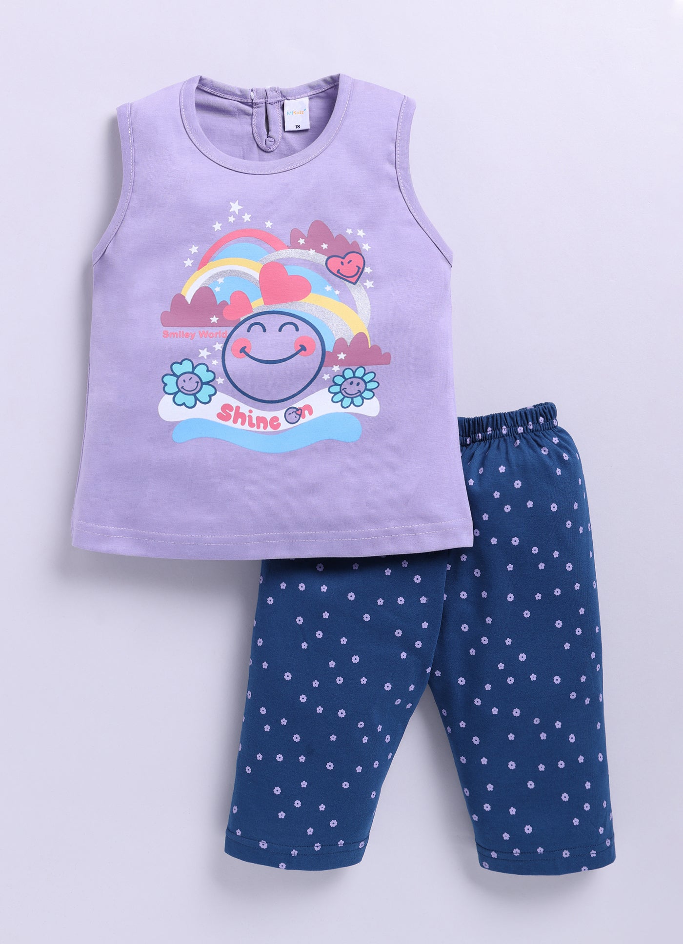 Mars Infiniti Baby Girls Casual Top Capri (Deep pink, Purple, Light Yellow)
