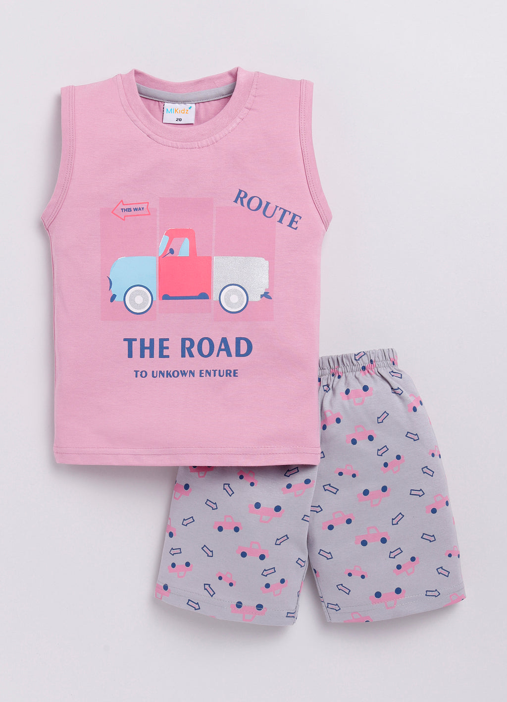 Mars Infiniti Boys & Girls Casual T-shirt Shorts (Pink, Melange)