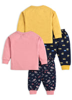 Mars Infiniti Boys Casual T-shirt Track Pants (Mustard, Wine)