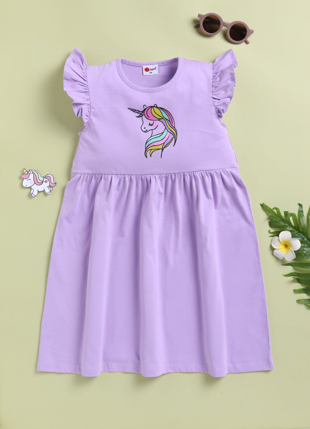 Mars Infiniti Girls Below Knee Casual Dress (Purple, Sleeveless)