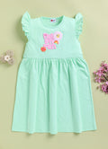 Mars Infiniti Girls Below Knee Casual Dress (Light Green, Sleeveless)