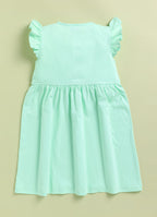 Mars Infiniti Girls Below Knee Casual Dress (Light Green, Sleeveless)