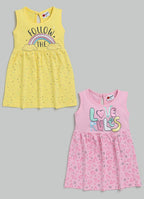 Mars Infiniti Baby Girls Midi/Knee Length Casual Dress (Multicolor, Sleeveless)