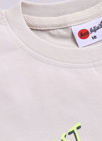 Mars Infiniti Boys Graphic Print Pure Cotton Regular T Shirt (Beige, Pack of 1)