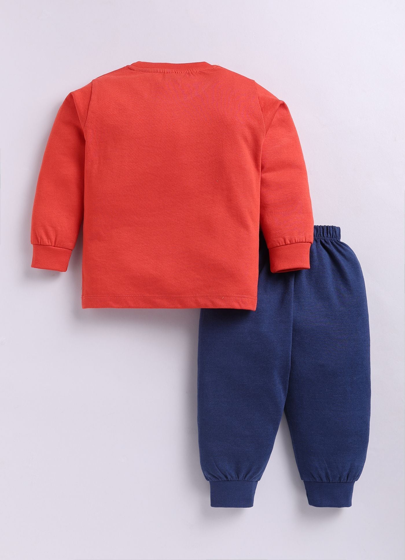 Mars Infiniti Boys Casual T-shirt Track Pants (Rust Red, Deep Blue)