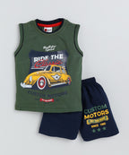 Mars Infiniti Boys & Girls Casual T-shirt Shorts (Olive)