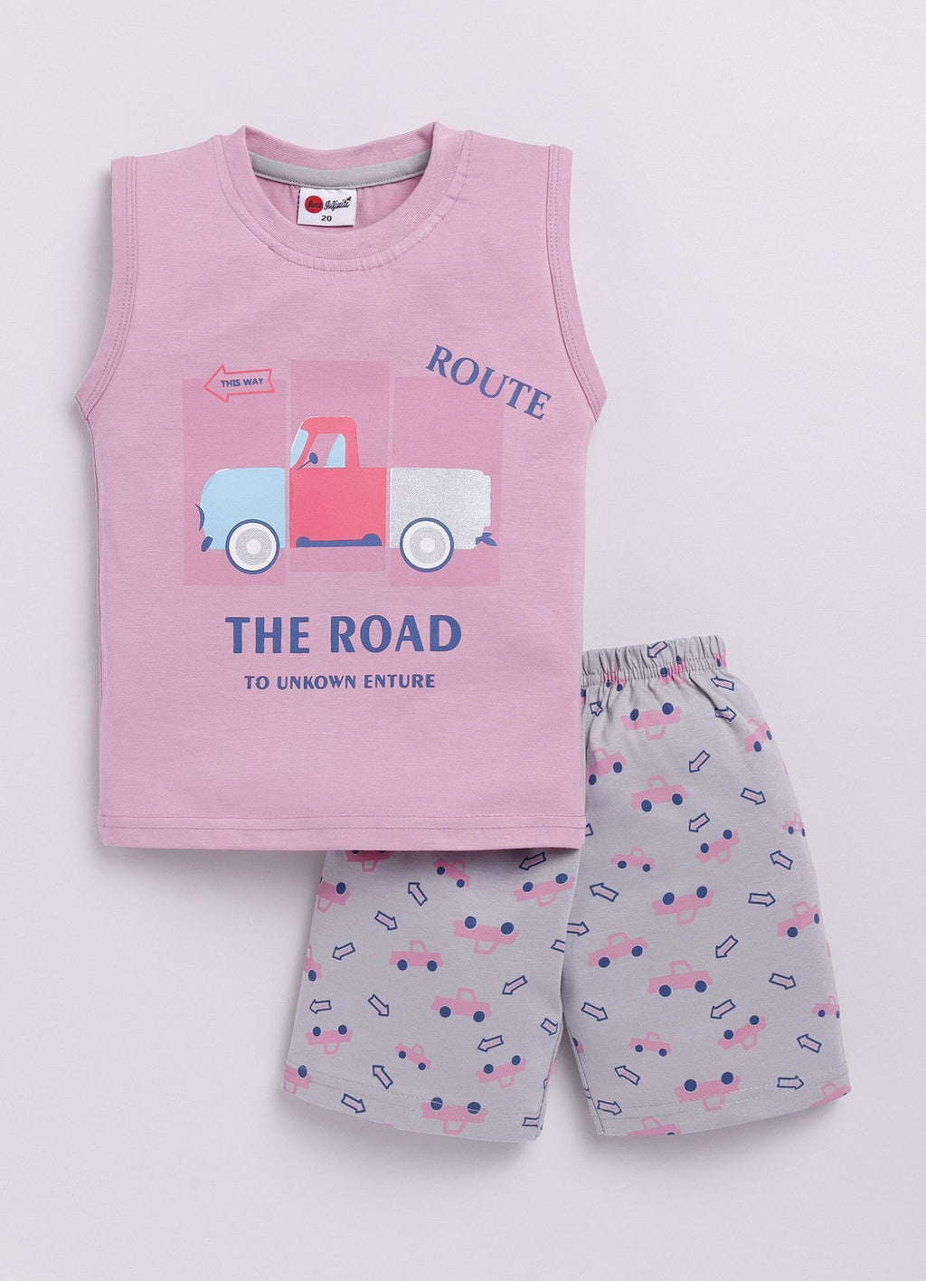 Mars Infiniti Boys & Girls Casual T-shirt Shorts (Pink, Melange)