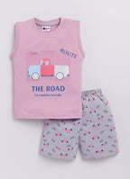 Mars Infiniti Boys & Girls Casual T-shirt Shorts (Pink, Melange)