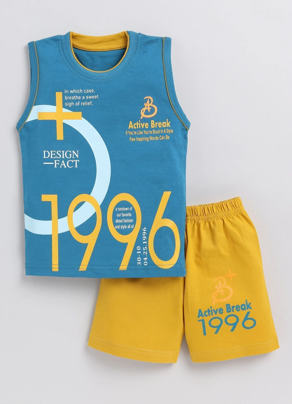 Mars Infiniti Boys Casual T-shirt Shorts (Mustard_Blue_Wine)