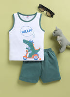 Mars Infiniti Baby Boys & Baby Girls Casual T-shirt Shorts (Green, White)
