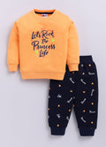 Mars Infiniti Boys & Girls Casual Sweatshirt Track Pants (Orange, Deep Blue)