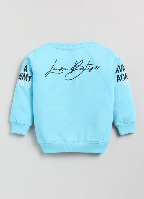 Mars Infiniti Full Sleeves Roundneck Winter Sweatshirt, Aqua Blue