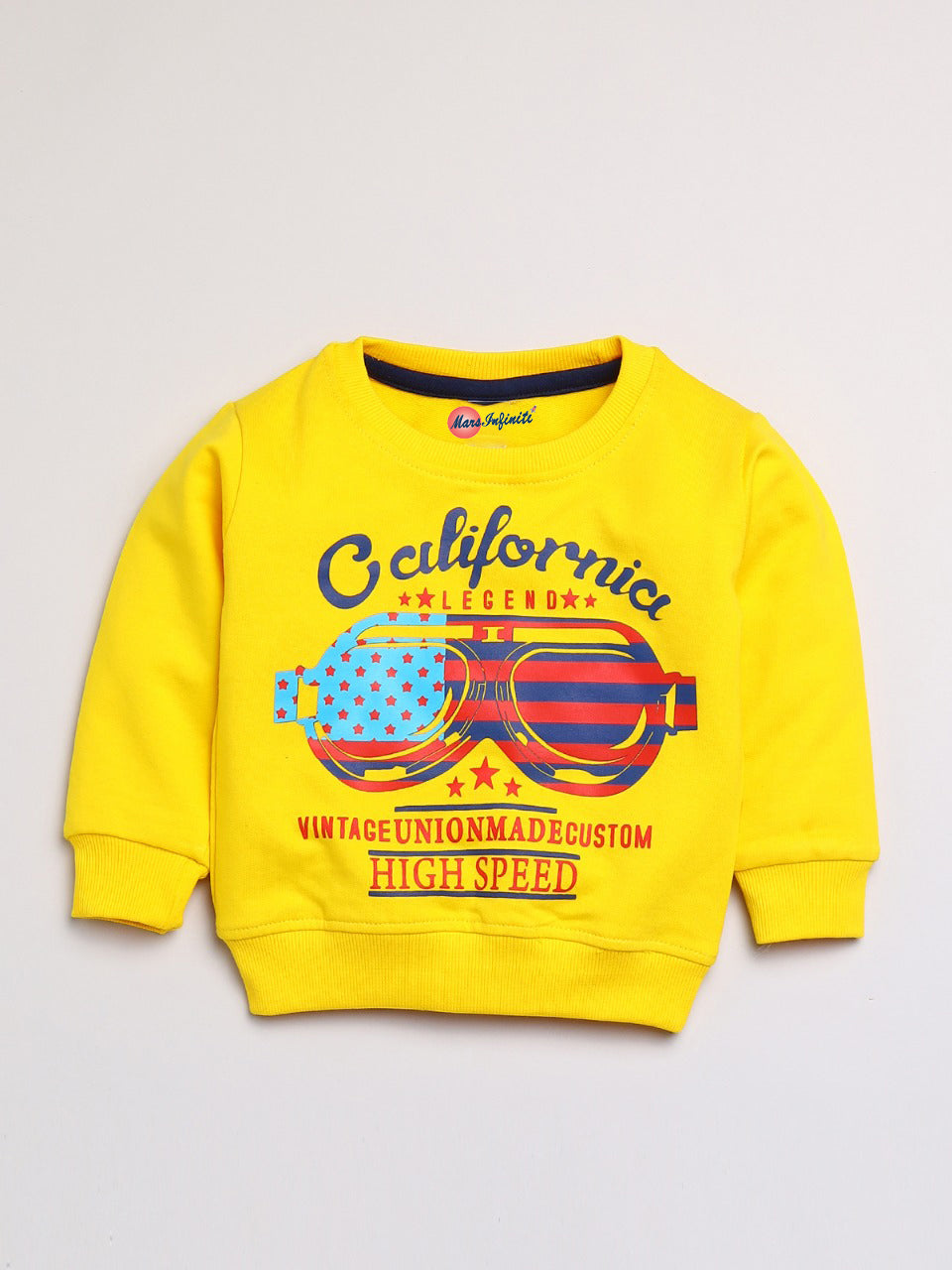 Mars Infiniti Boys & Girls Casual Sweatshirt Track Pants (Yellow & Navy)