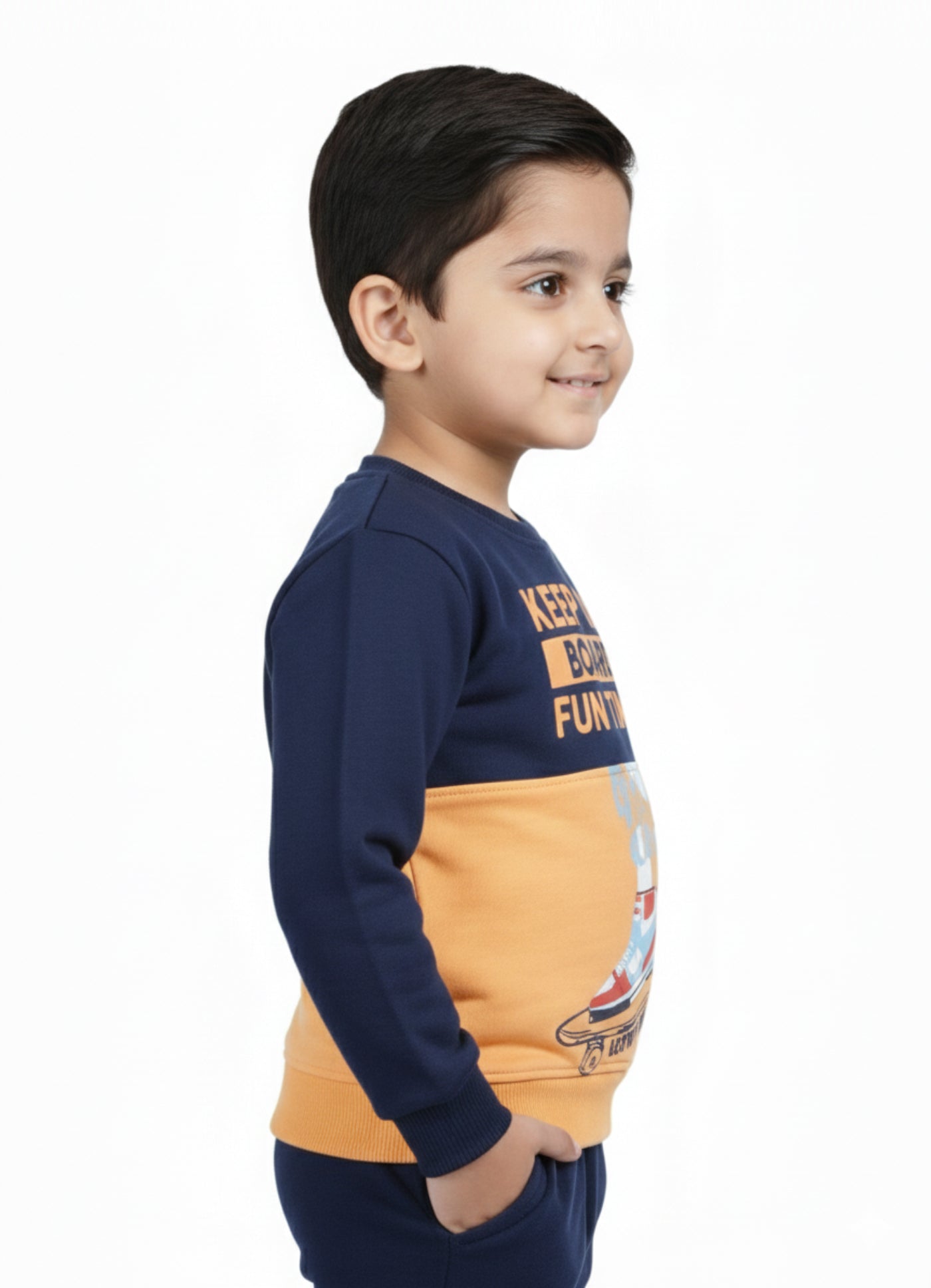 Mars Infiniti Full Sleeve Printed Boys & Girls Winter Sweatshirt (Deep Blue)