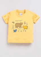 Mars Infiniti Baby Boys Pure Cotton Half Sleeve shoulder buttoned T-shirt & Shorts Set