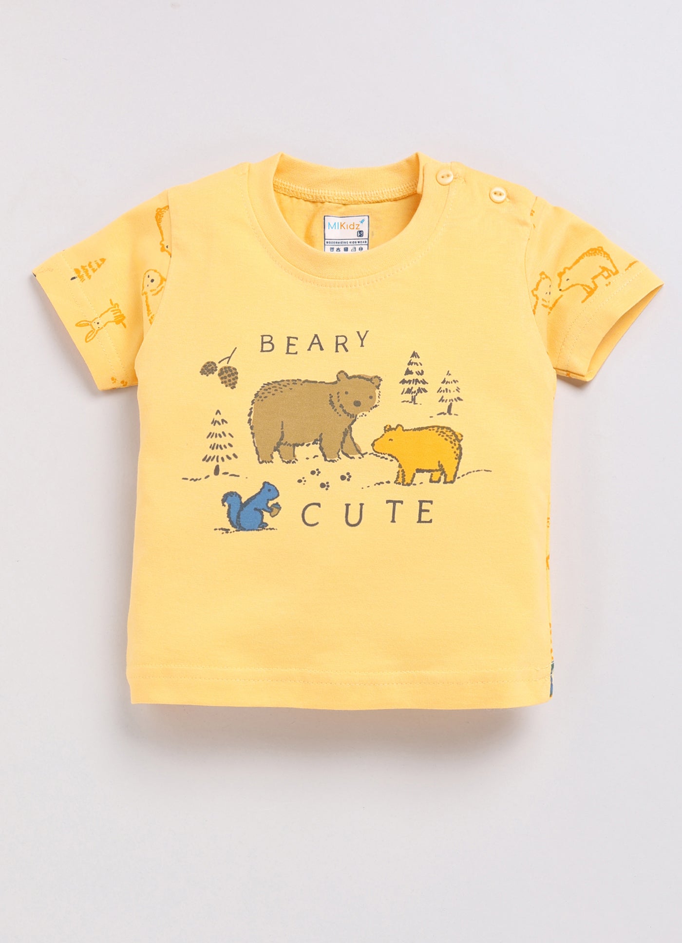 Mars Infiniti Baby Boys Pure Cotton Half Sleeve shoulder buttoned T-shirt & Shorts Set