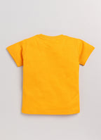Mars Infiniti Blue Color Stylish Half T Shirt - Mustard