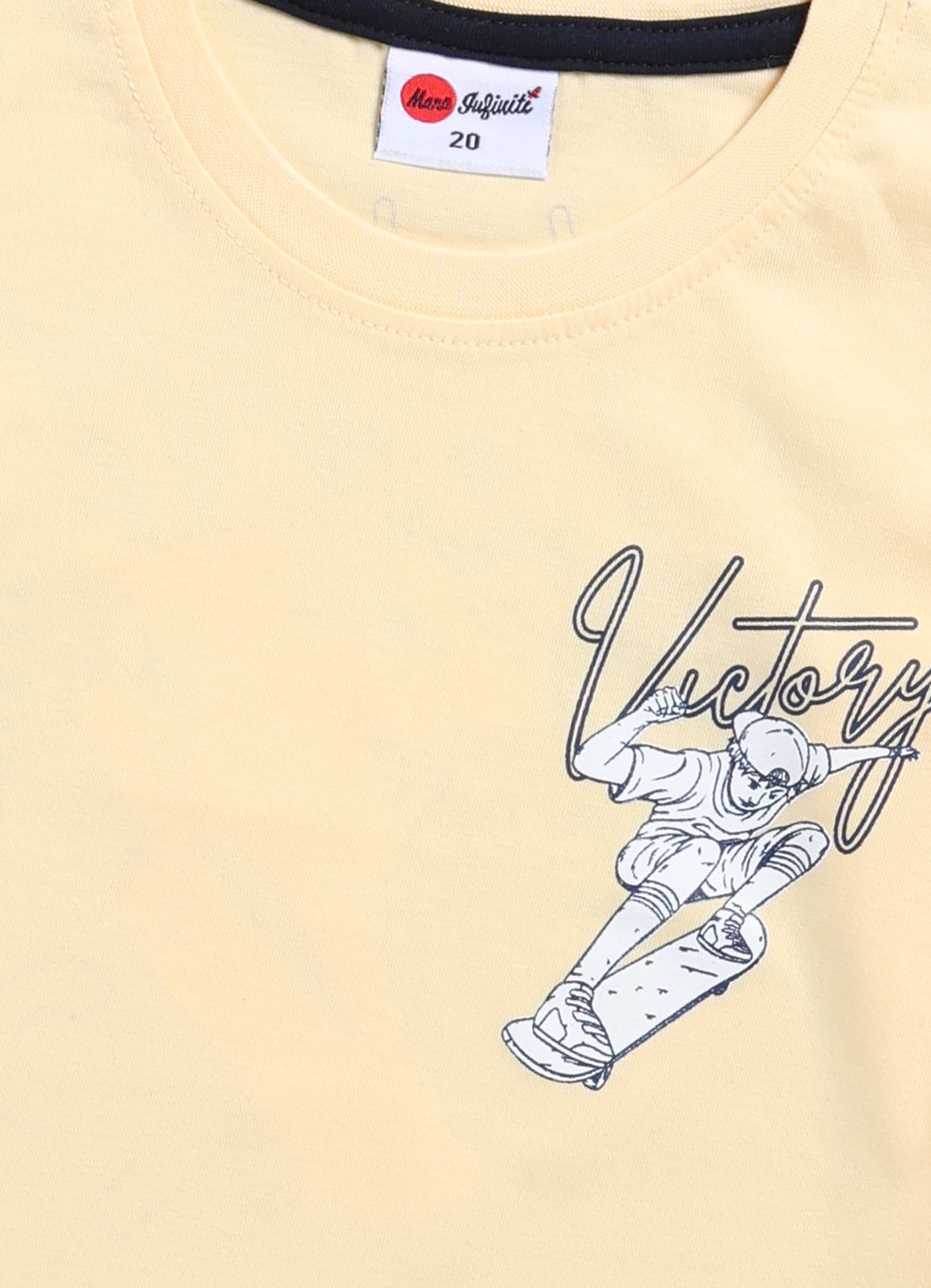 Mars Infiniti Boys Printed Pure Cotton Regular T Shirt (Yellow, Pack of 1)