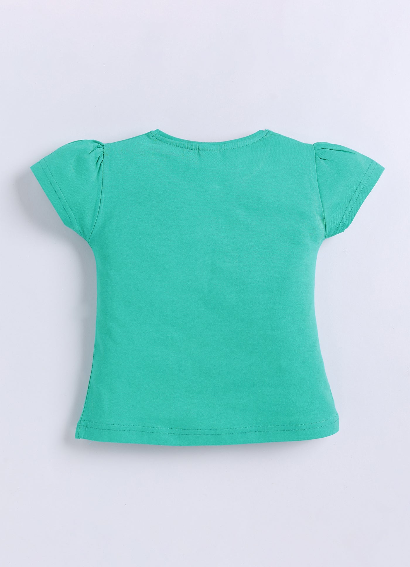 Mars Infiniti Girls Graphic Print Pure Cotton Regular T Shirt (Light Green, Pack of 1)