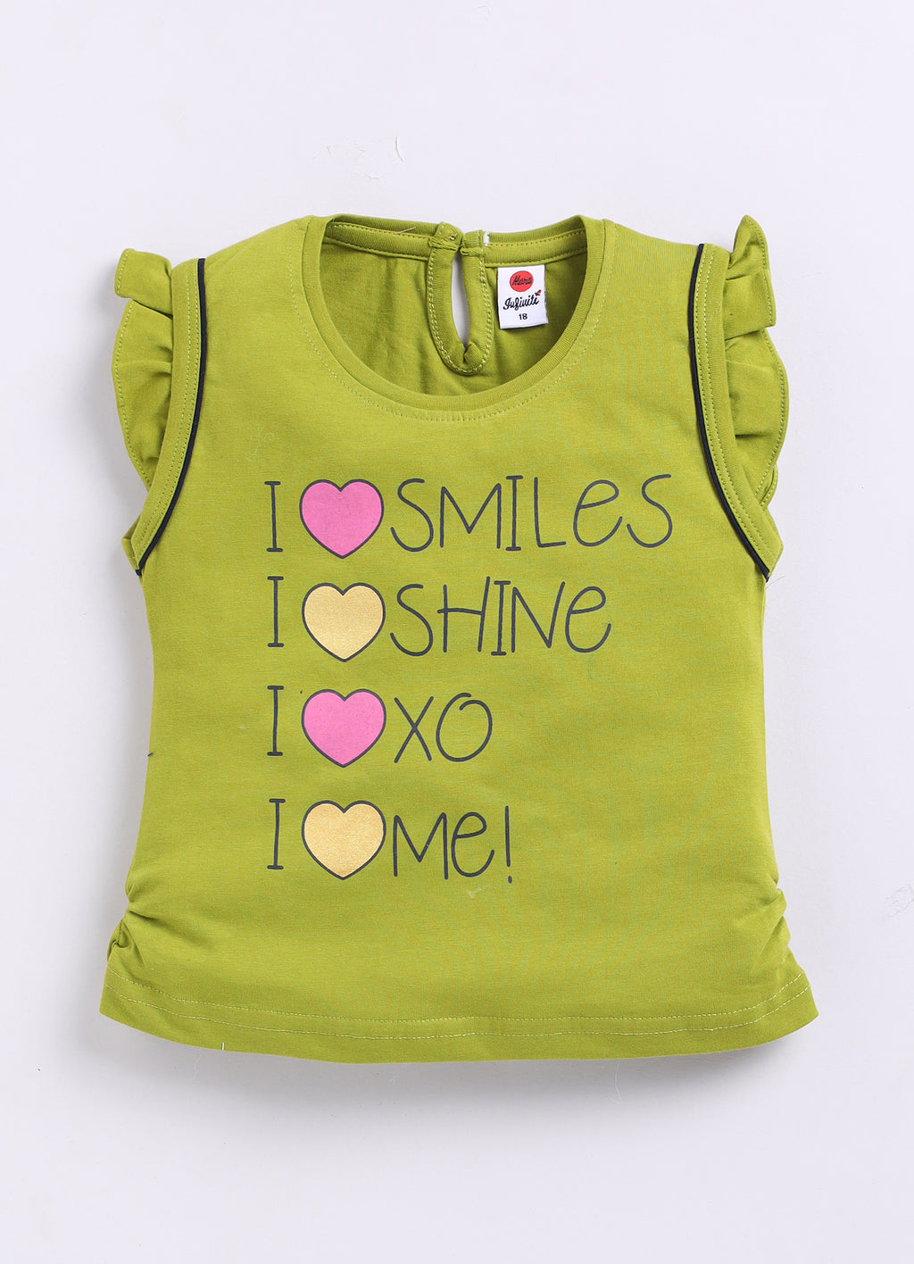 Mars Infiniti Baby Girls Casual Top Shorts (Olive green, Navy)