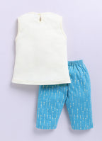 Mars Infiniti Baby Girls Casual Top Capri (light yellow, sky blue)