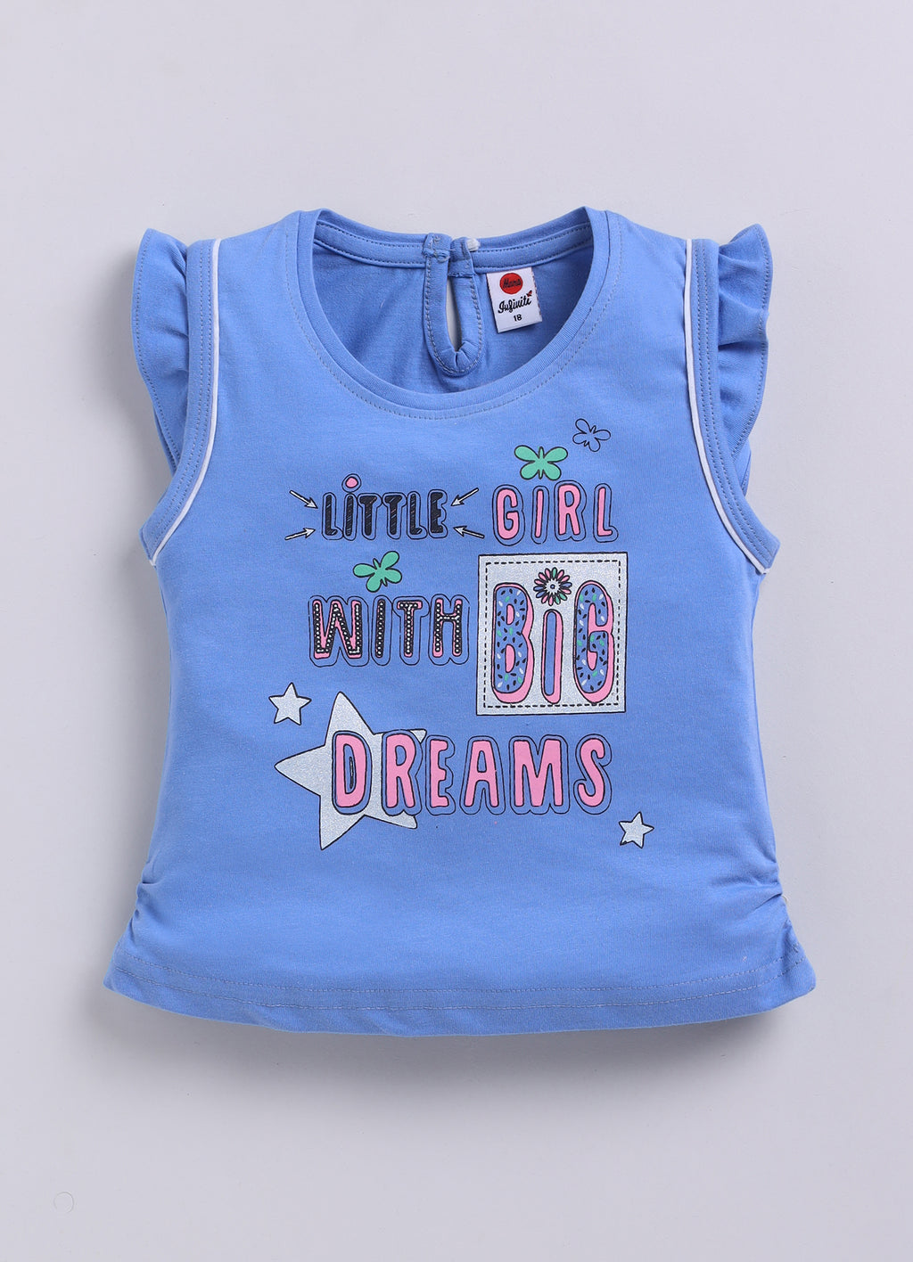 Mars Infiniti Baby Girls Casual Top Shorts (Blue, White)