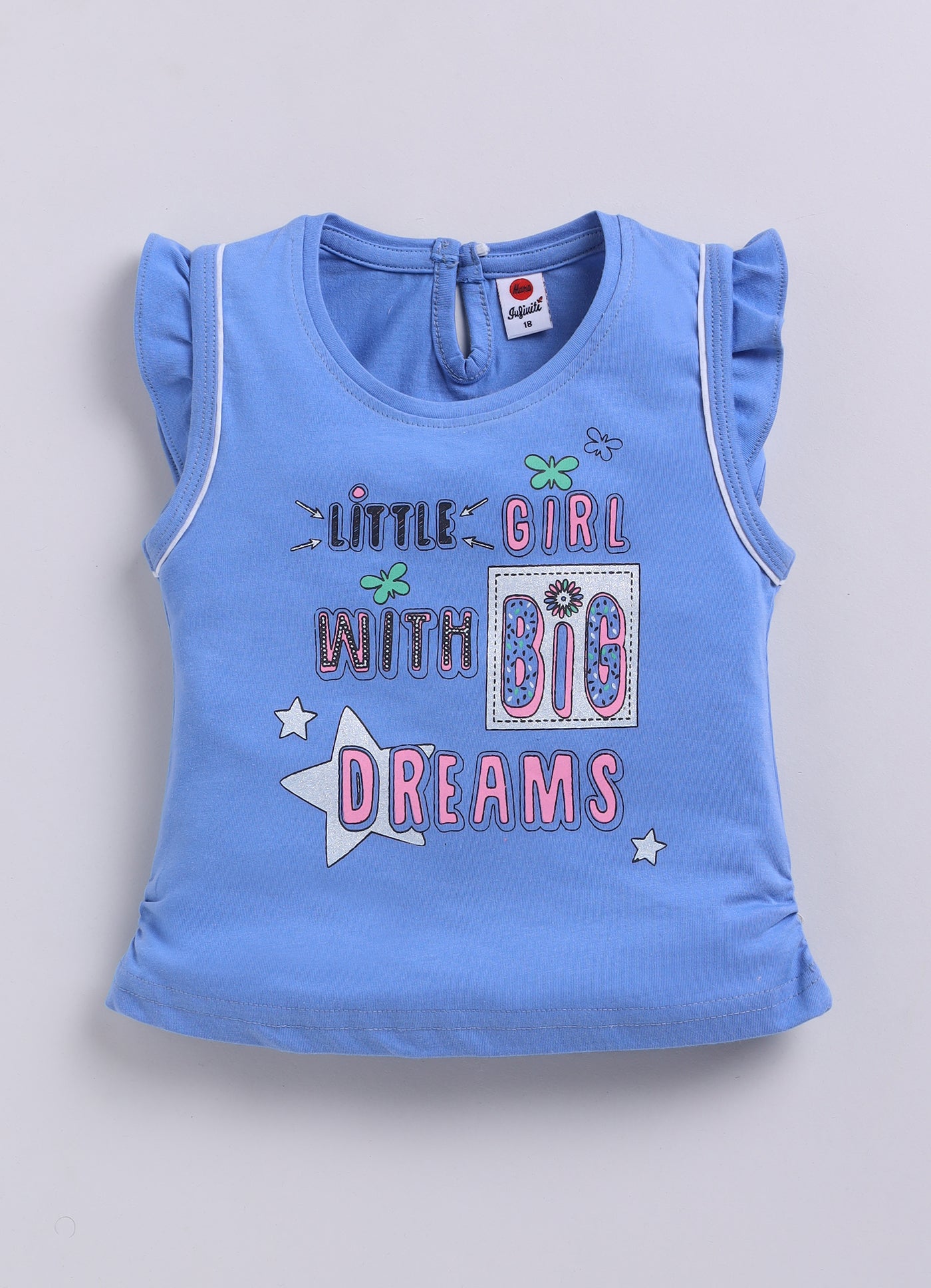 Mars Infiniti Baby Girls Casual Top Shorts (Blue, White)