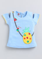 Mars Infiniti Baby Girls Casual Top Shorts (Sky Blue, Yellow)