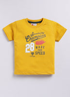 Mars Infiniti Boys Casual T-shirt Pant (Mustard Yellow, Deep Green)
