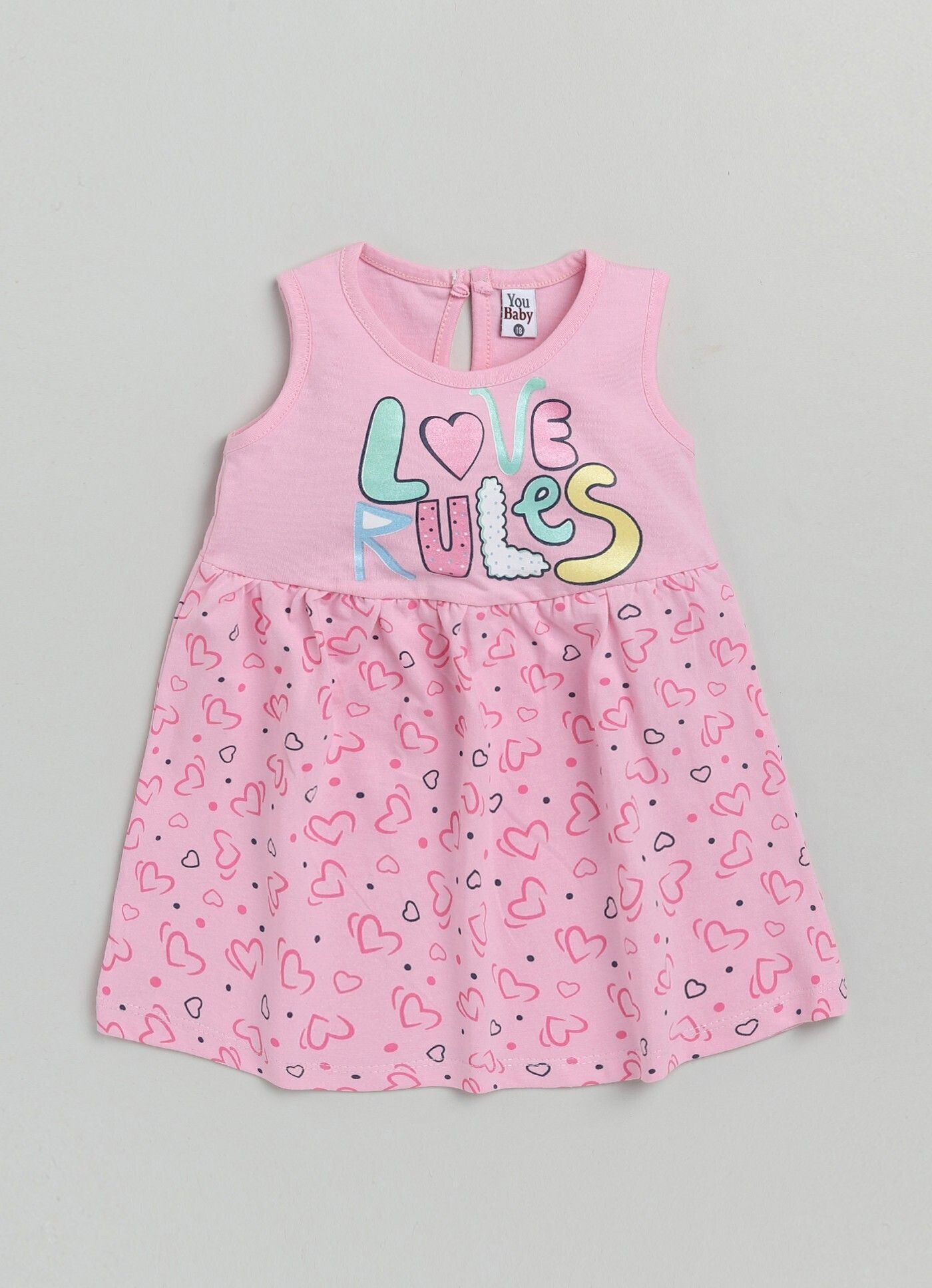 Mars Infiniti Baby Girls Midi/Knee Length Casual Dress (Multicolor, Sleeveless)